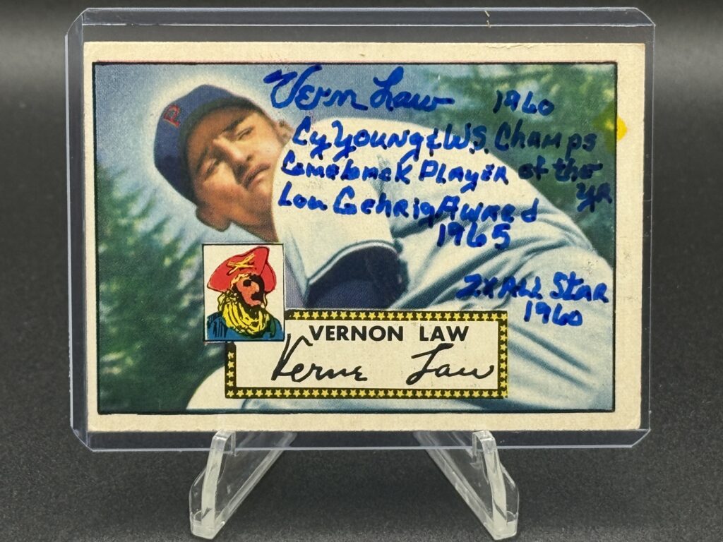 1952 Topps Vern Law Autographed Card