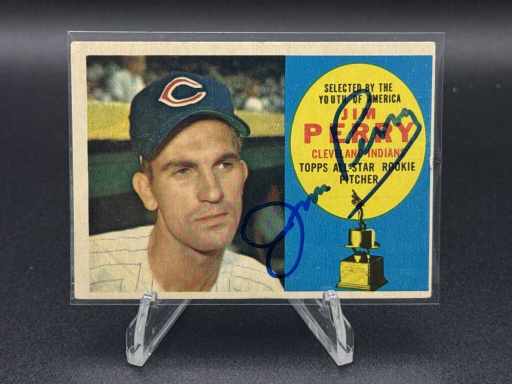 1960 Topps Jim Perry All Star Rookie Autograph Card